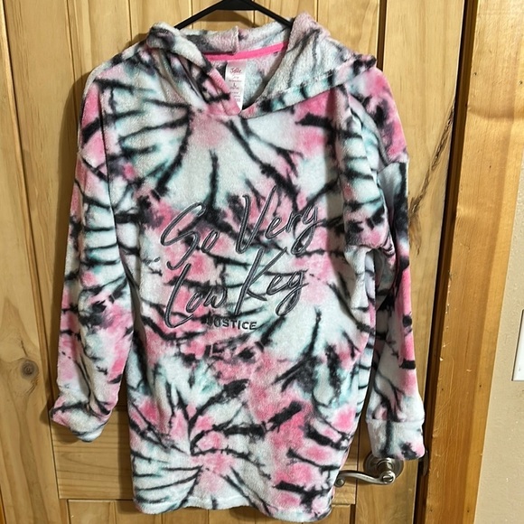 Justice Other - Justice Tie-Dye Hoodie - Pink and Black